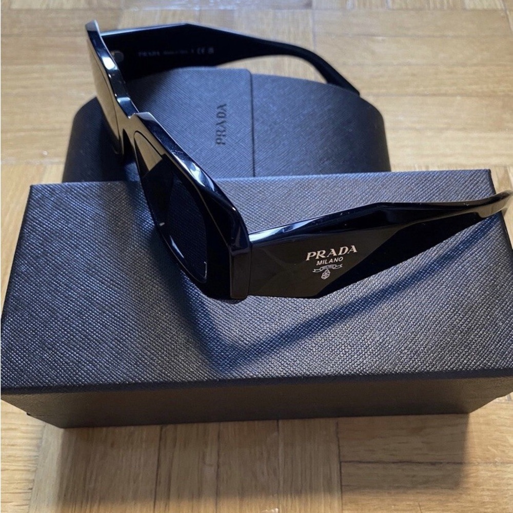 Prada Black Triangular Logo Sunglasses - image 1